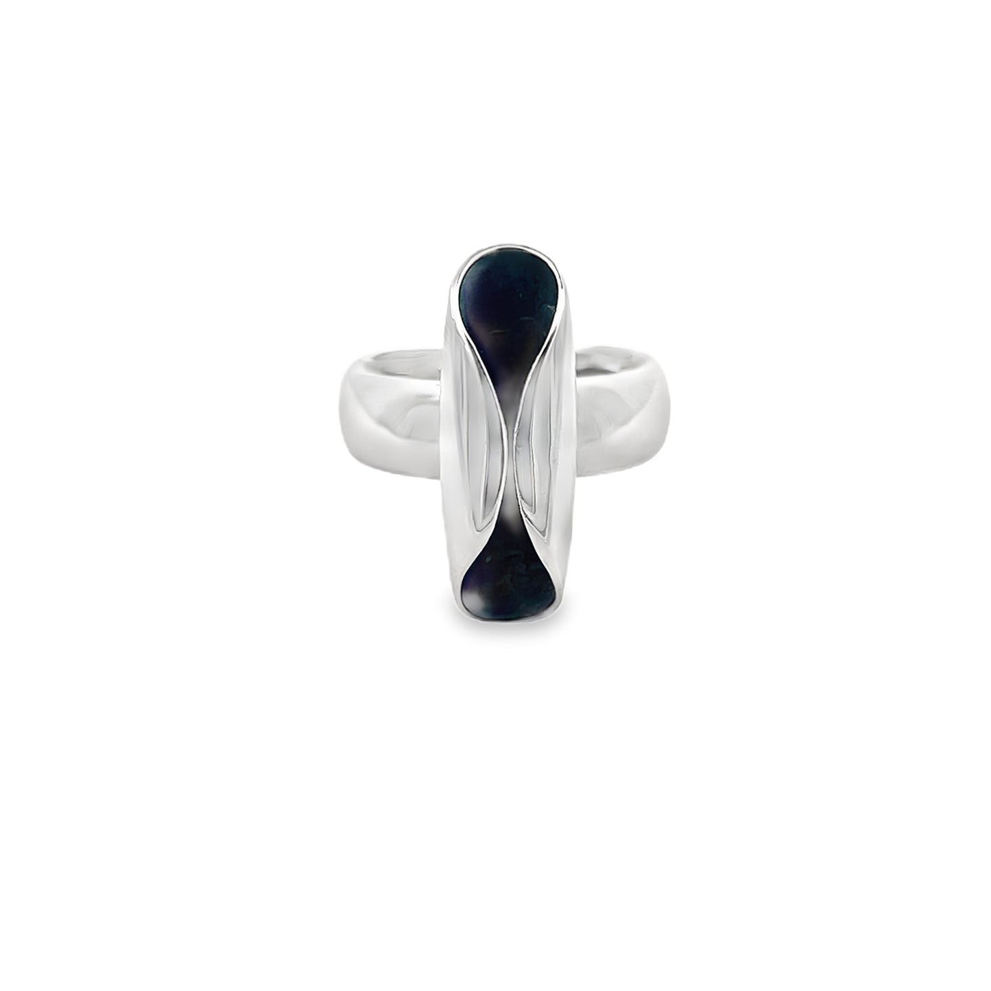 Oxidised Silver Fold Ring.