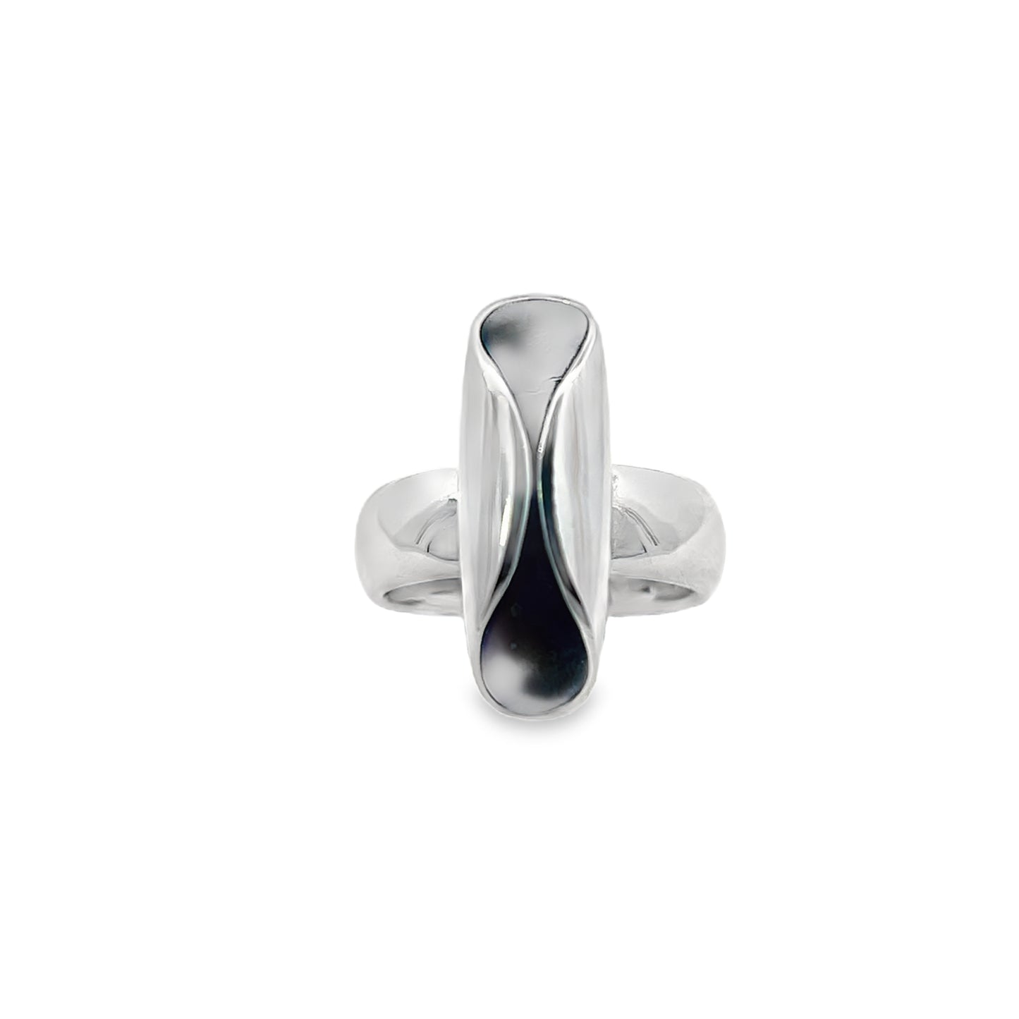 Oxidised Silver Fold Ring.