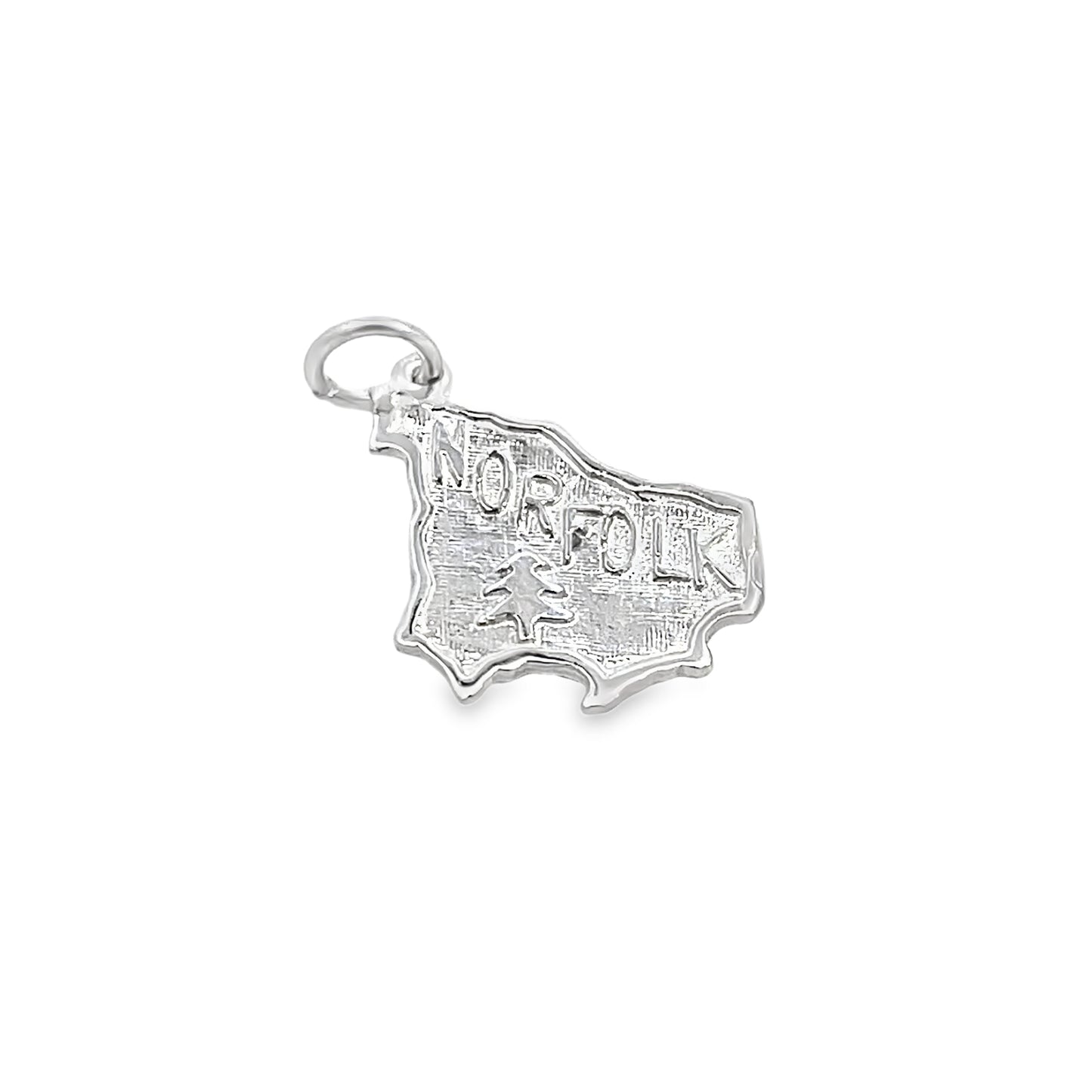 Silver Norfolk Island Map Charm