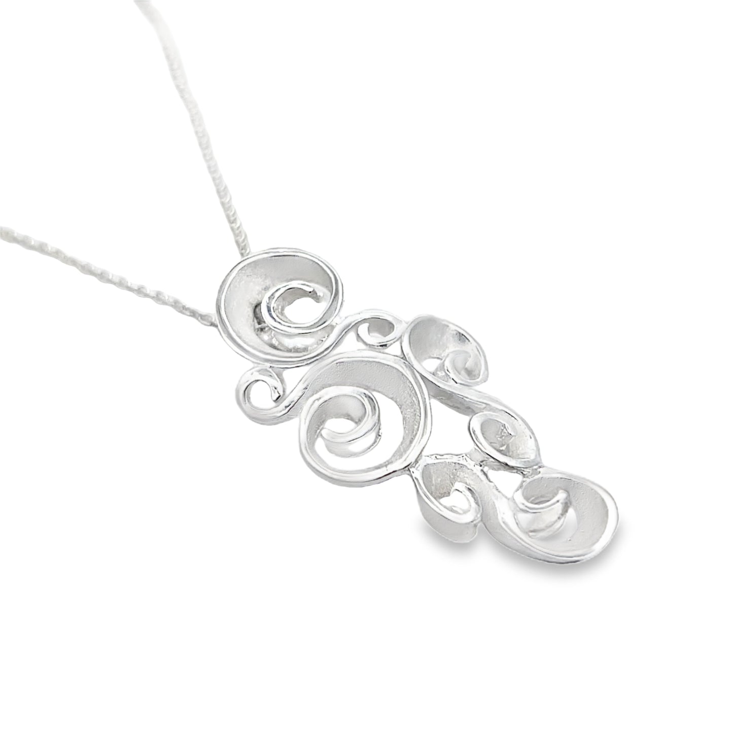 Silver Swirl Pendant Necklace