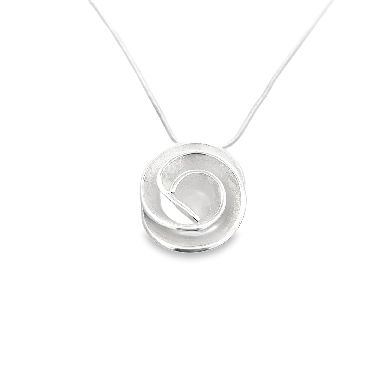 Matt Silver Swirl Necklace