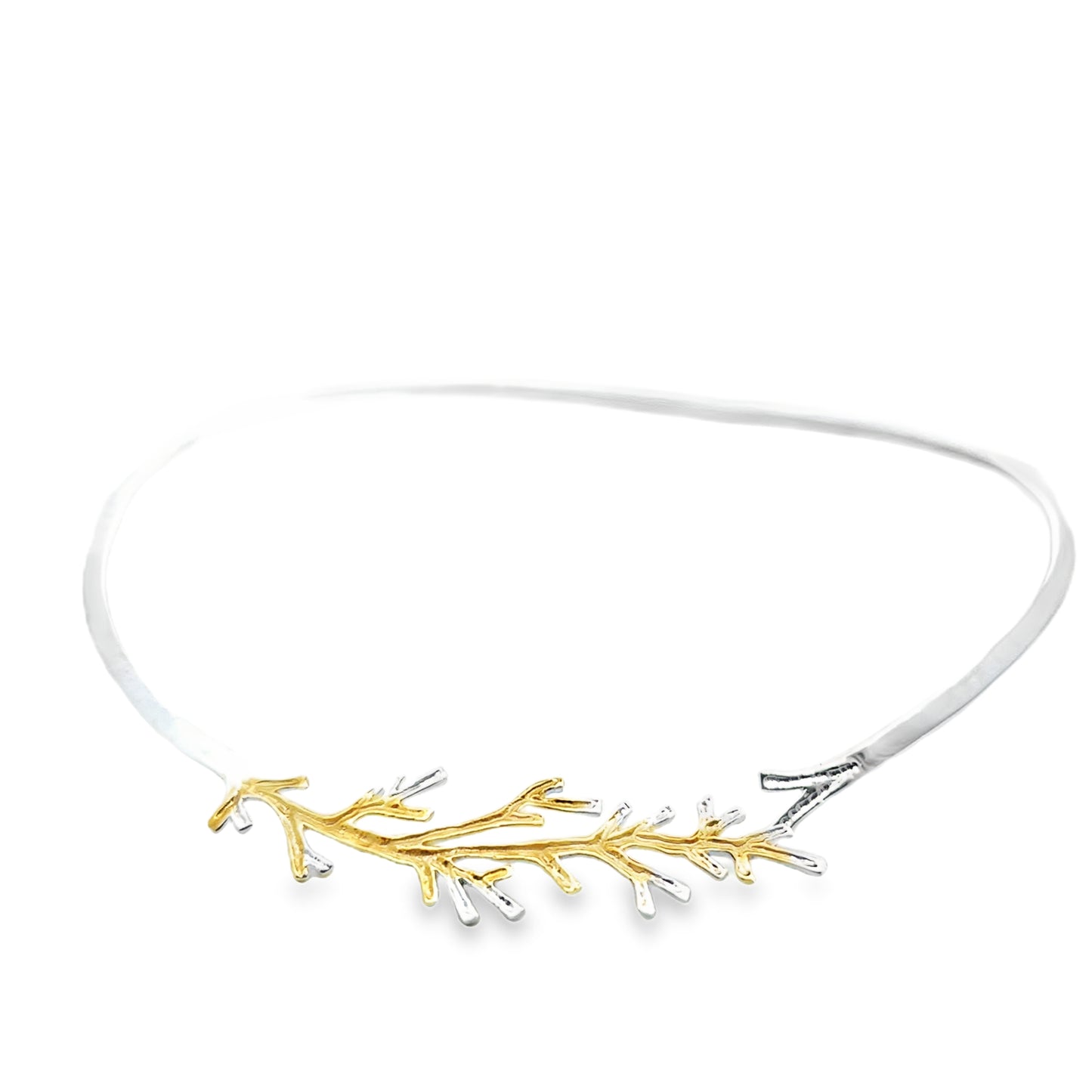 Silver and Gold Plated Branch Neck Cuff
