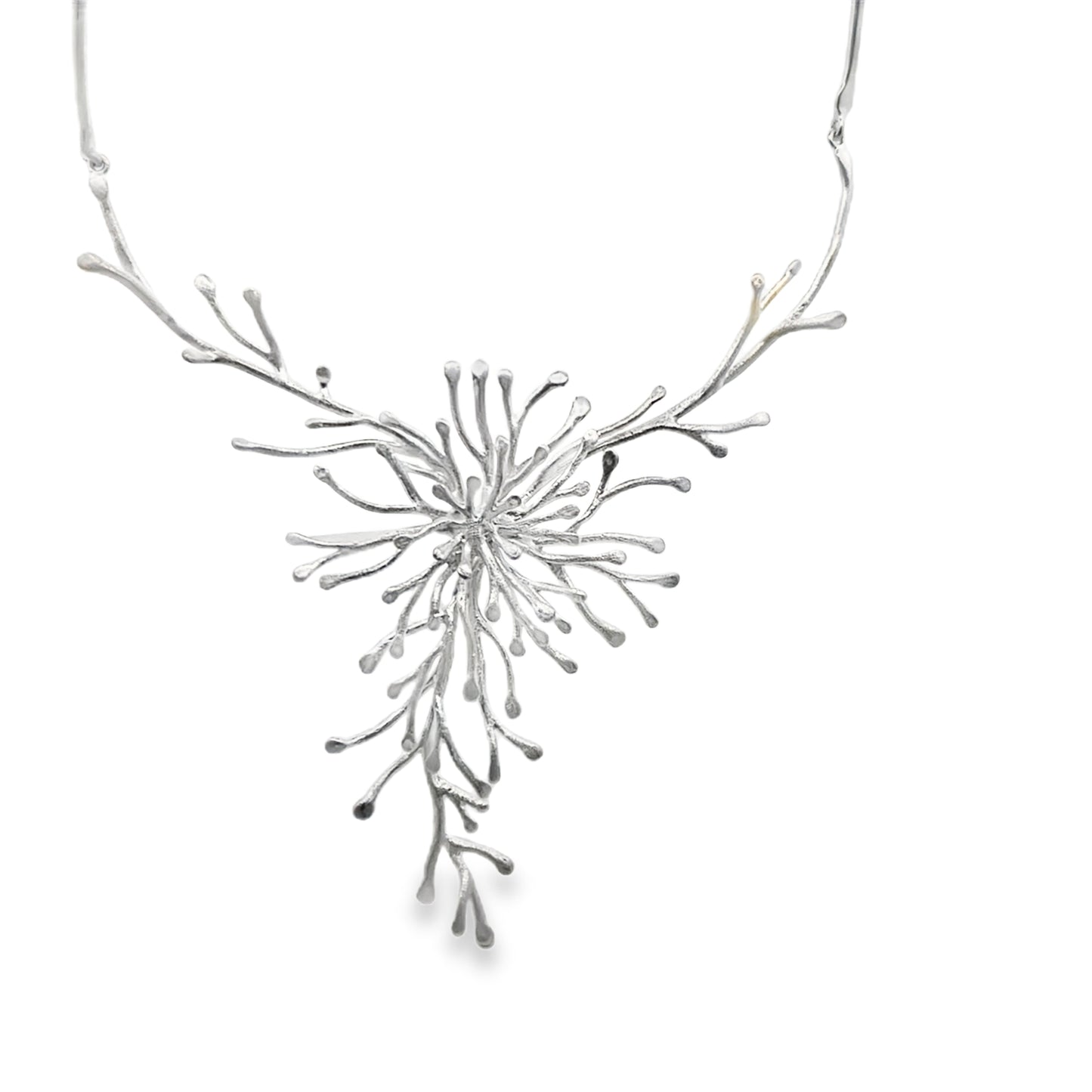Silver Coral Inspired Necklace