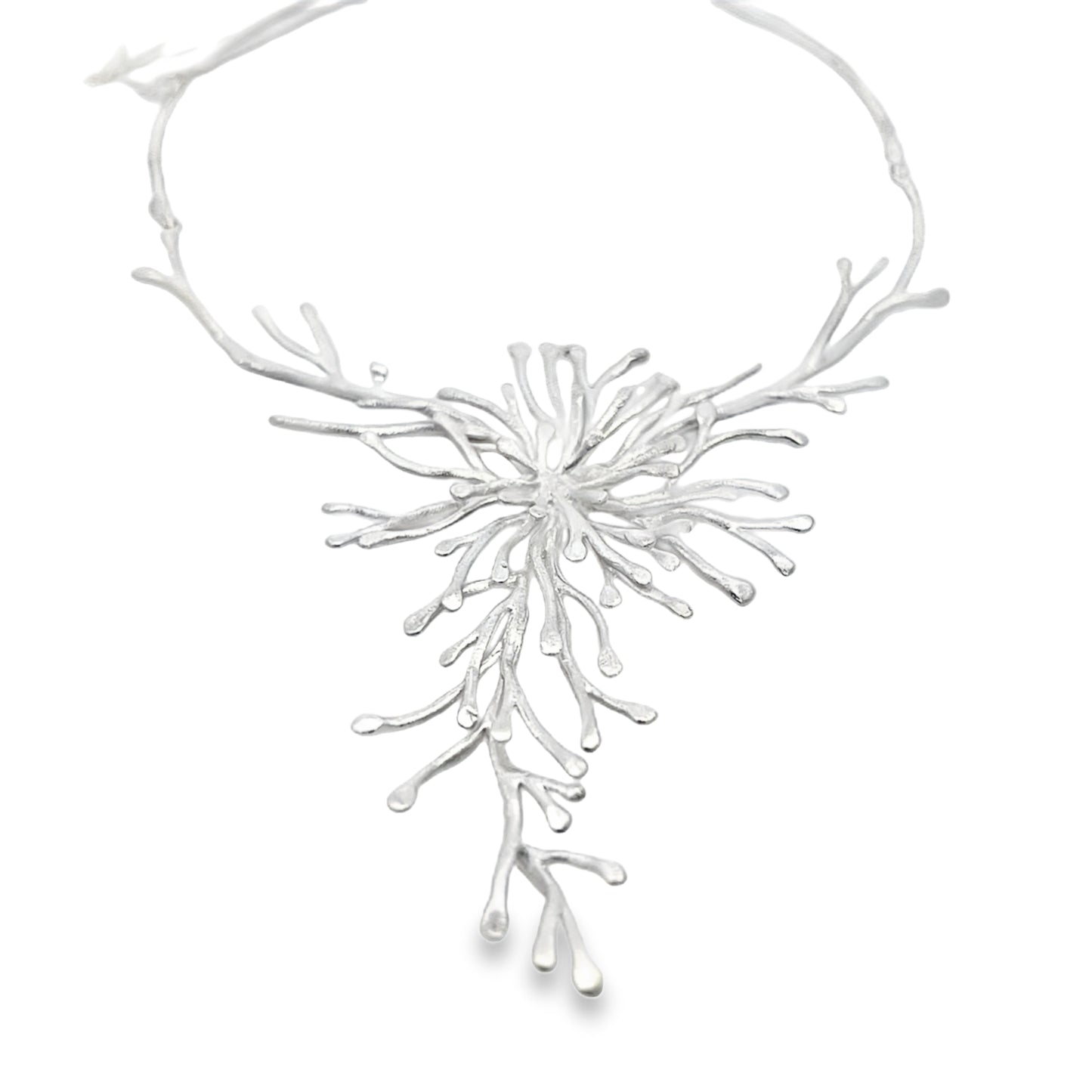 Silver Coral Inspired Necklace