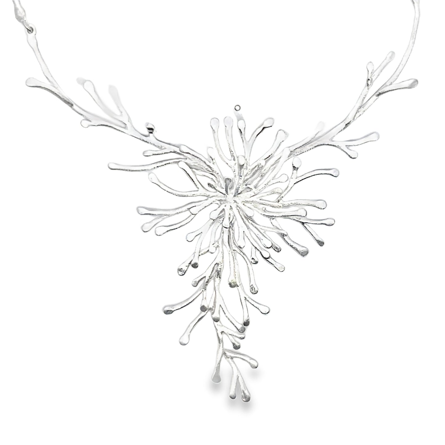 Silver Coral Inspired Necklace