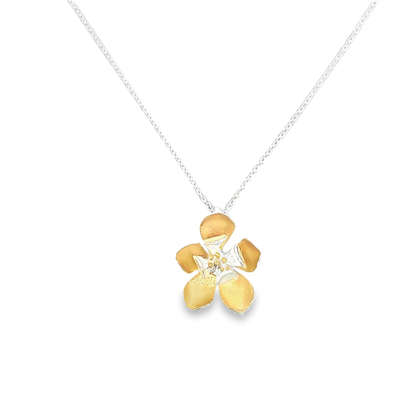 Two Tone Flower Necklace