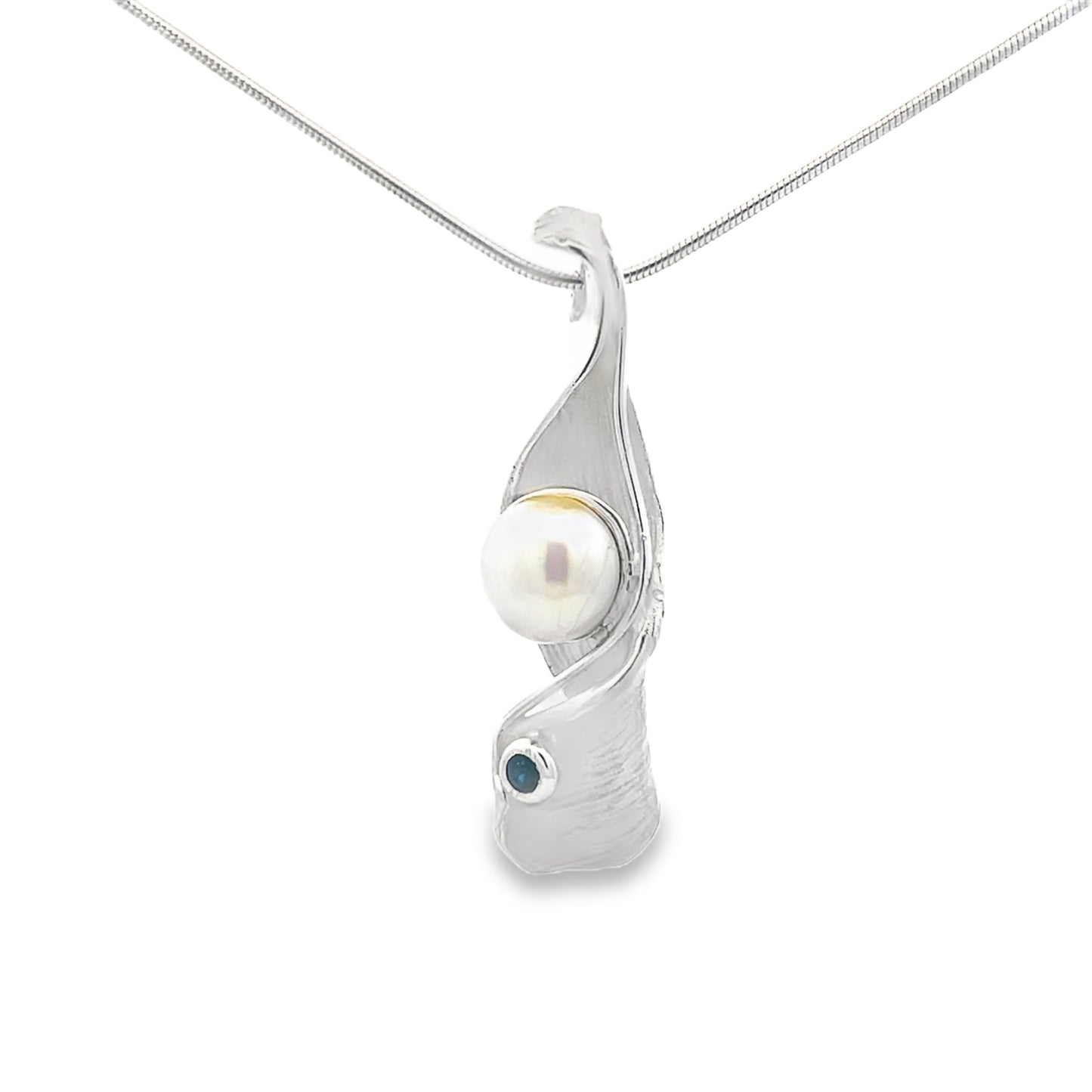 Fresh Water Pearl and Sapphire Necklace