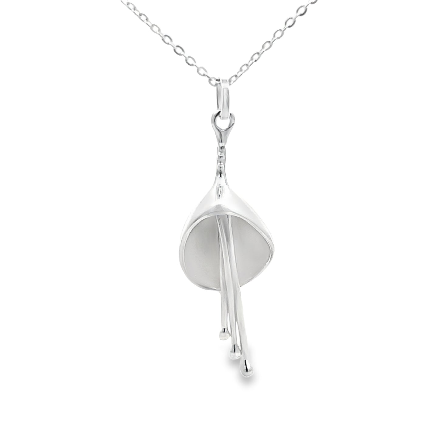 Silver Calla Lilly Necklace