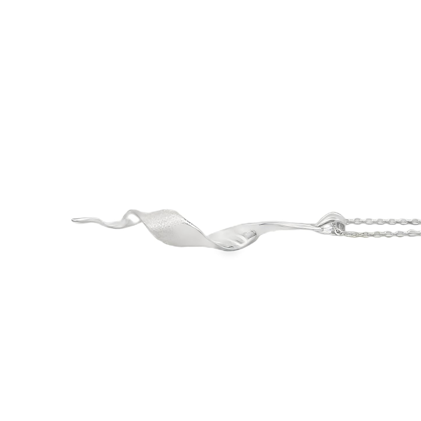 Twisted Silver Ribbon Necklace