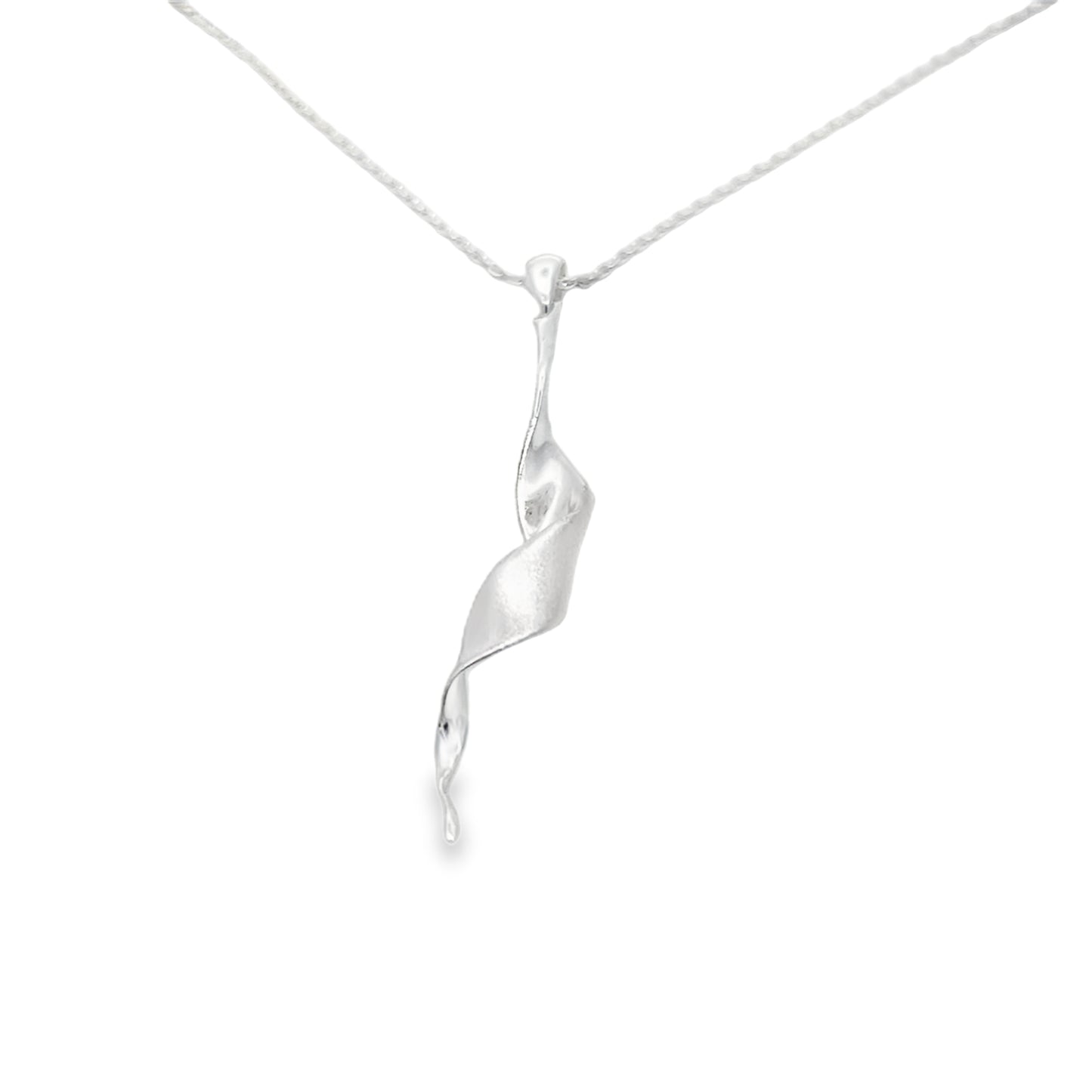 Twisted Silver Ribbon Necklace