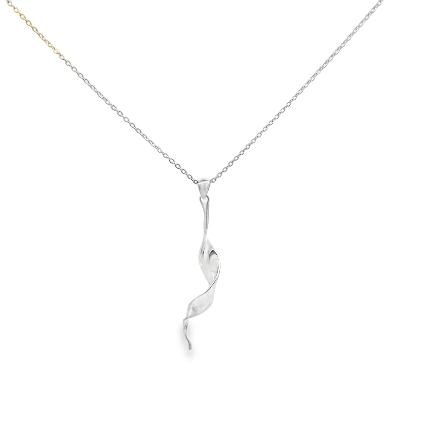 Twisted Silver Ribbon Necklace