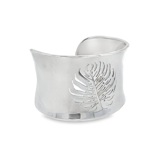 Silver Leaf Imprinted Cuff