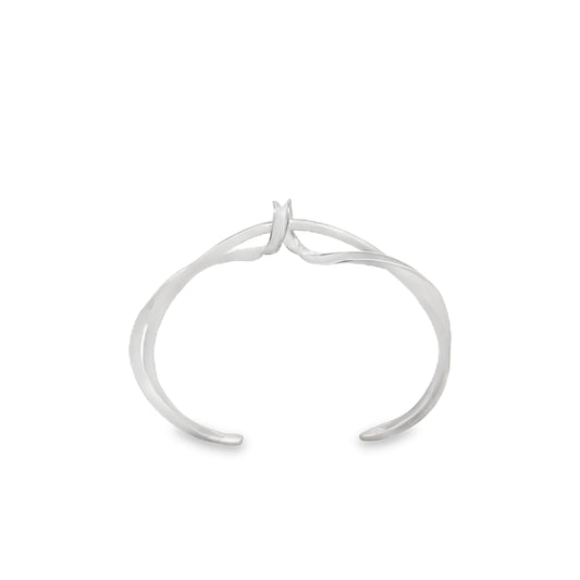 Matt Silver Twist Cuff