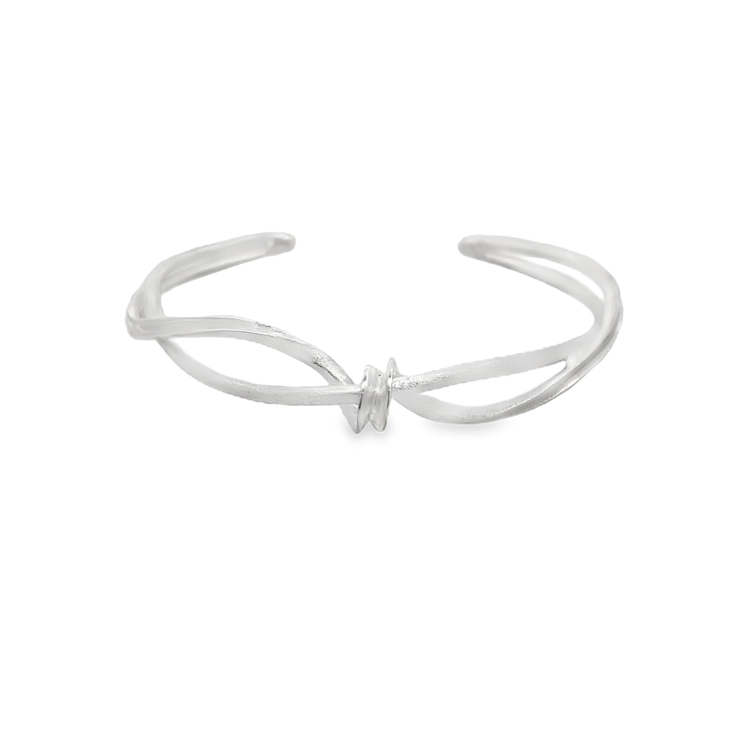 Matt Silver Twist Cuff