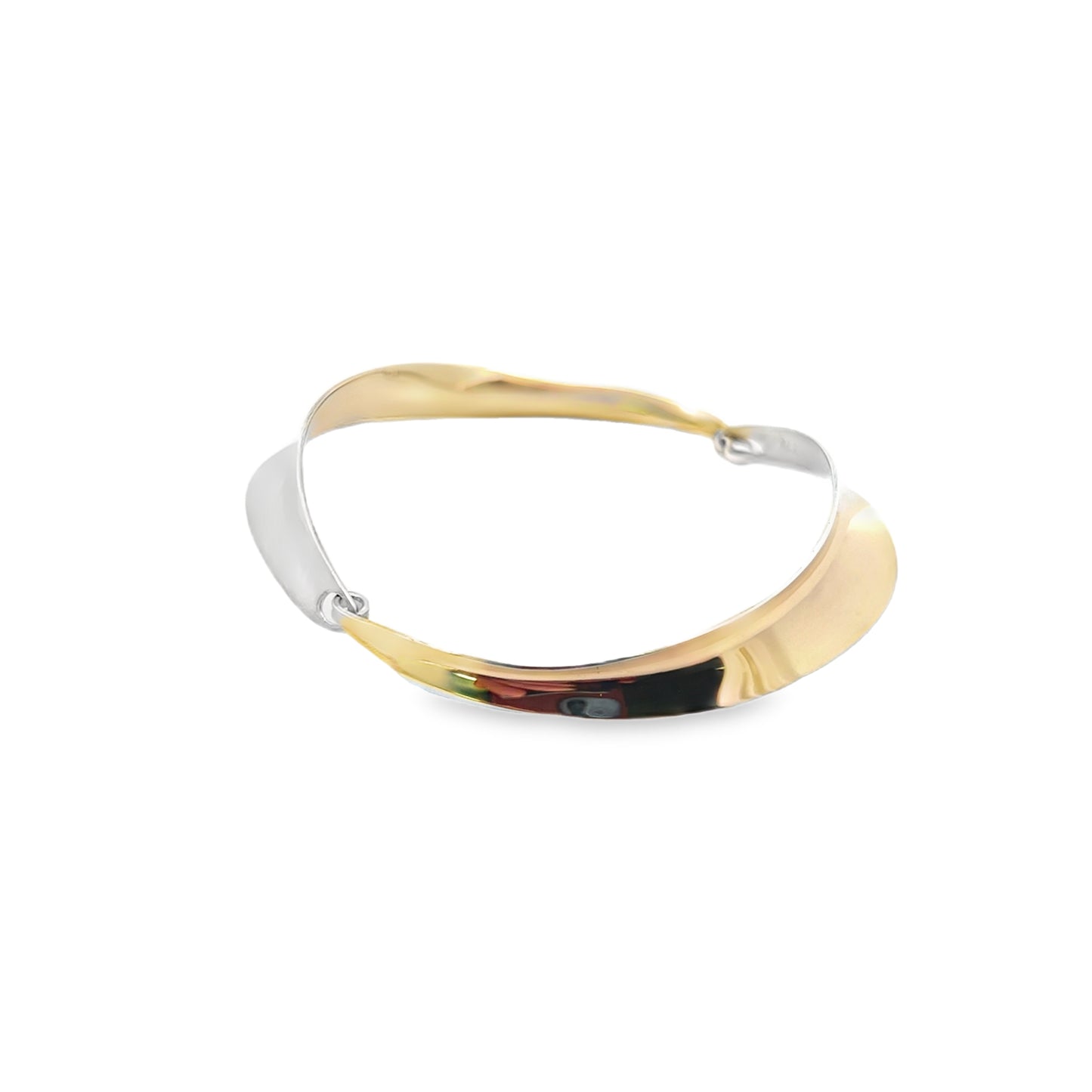 Sterling Silver and 14ct Gold Bangle