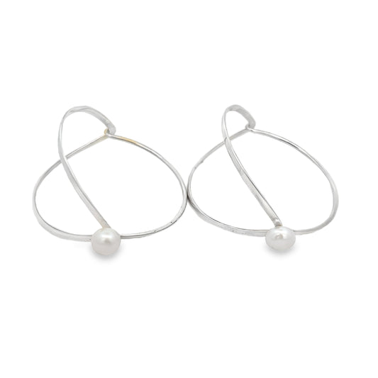 Unique Fresh Water Pearl Hoops