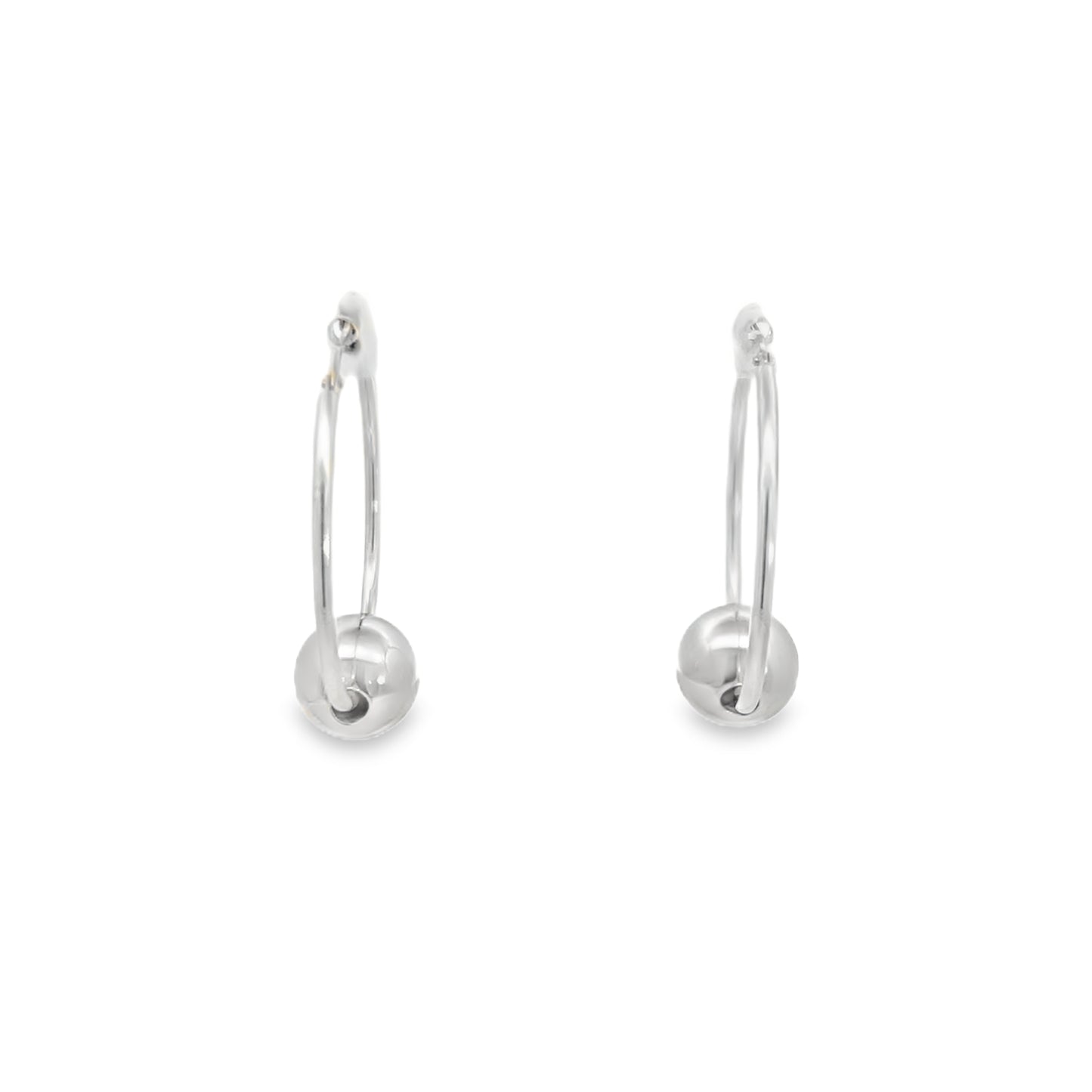 Silver Hoop Ball Earrings