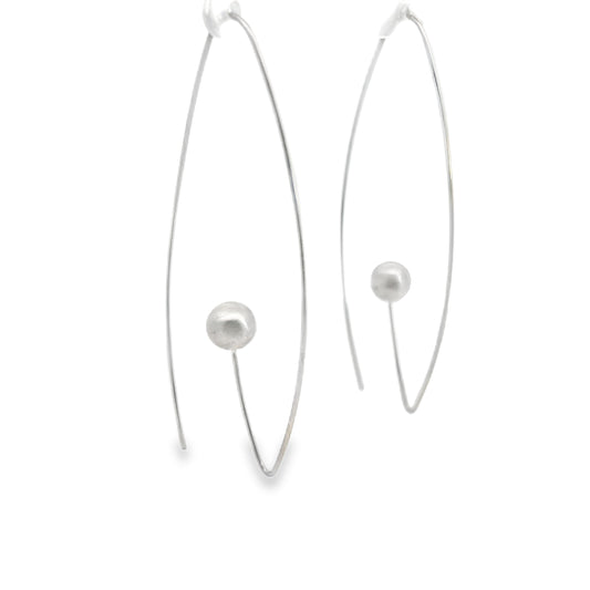 Unique Brushed Silver Earrings