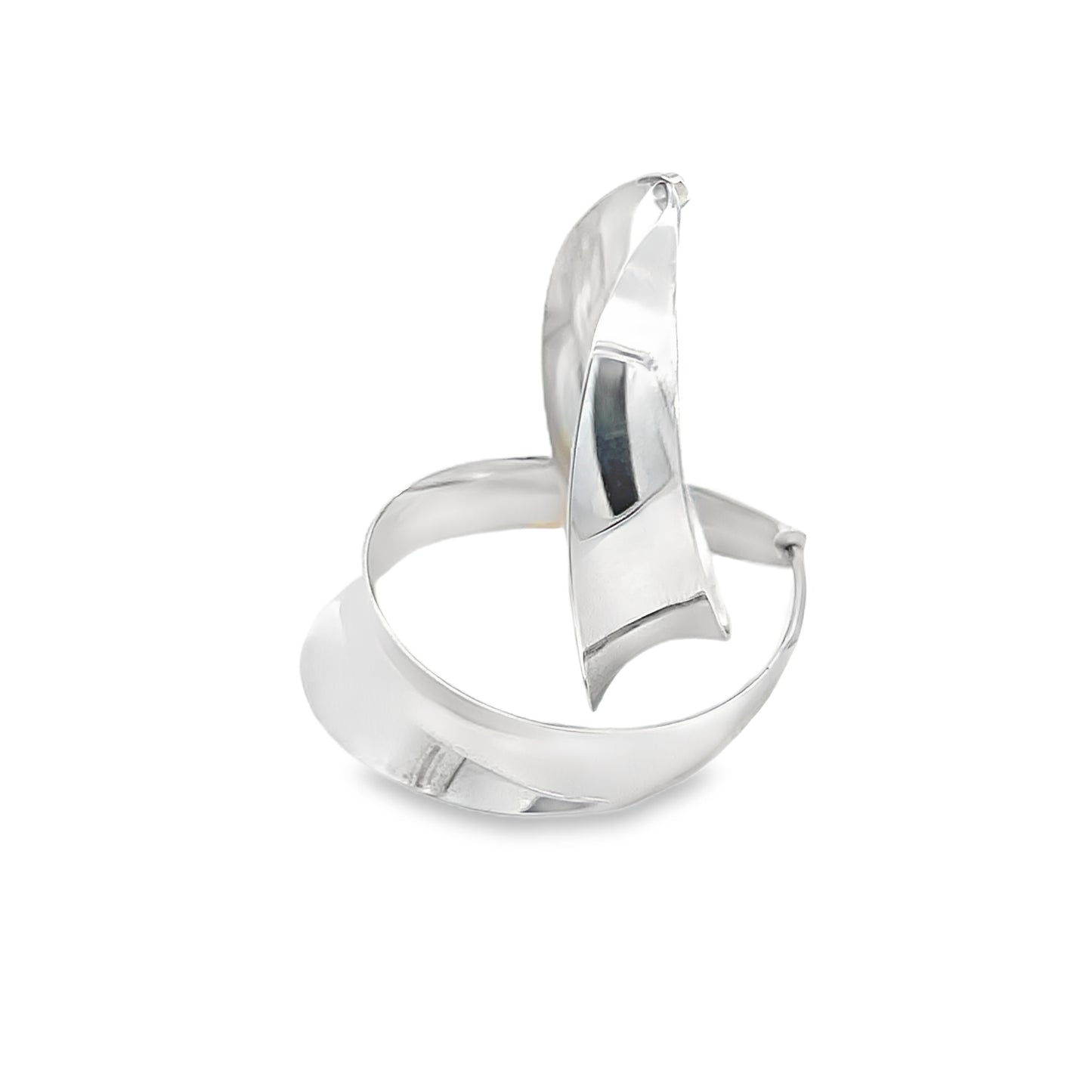 Silver Twisted Hoops