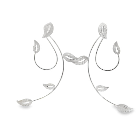 Brushed Silver Leaf-Inspired Earrings