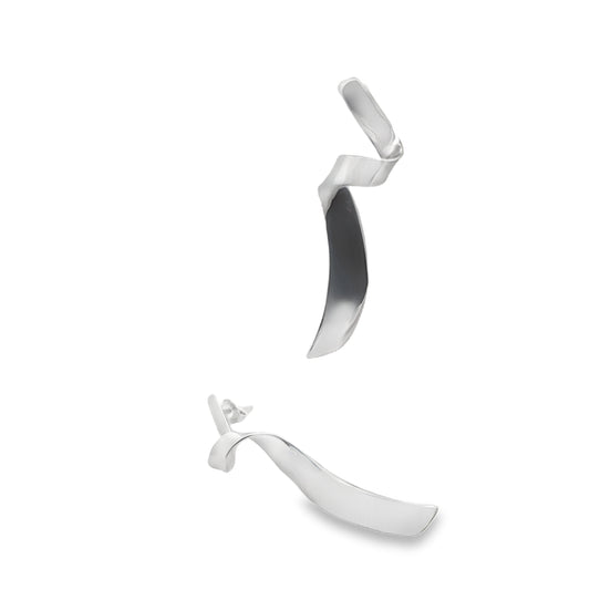 Silver Ribbon Studs