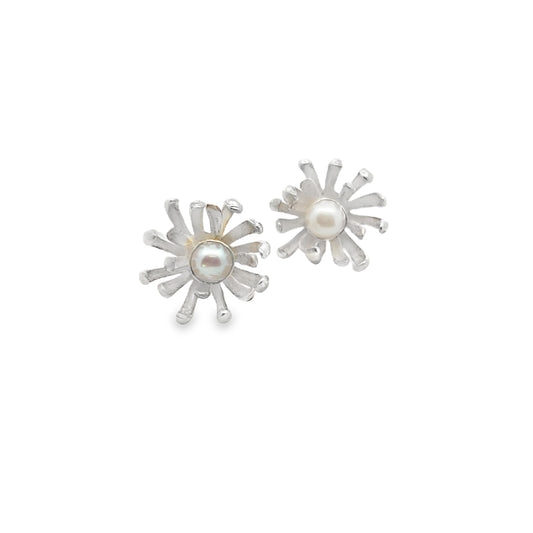 Pearl Flower Studs