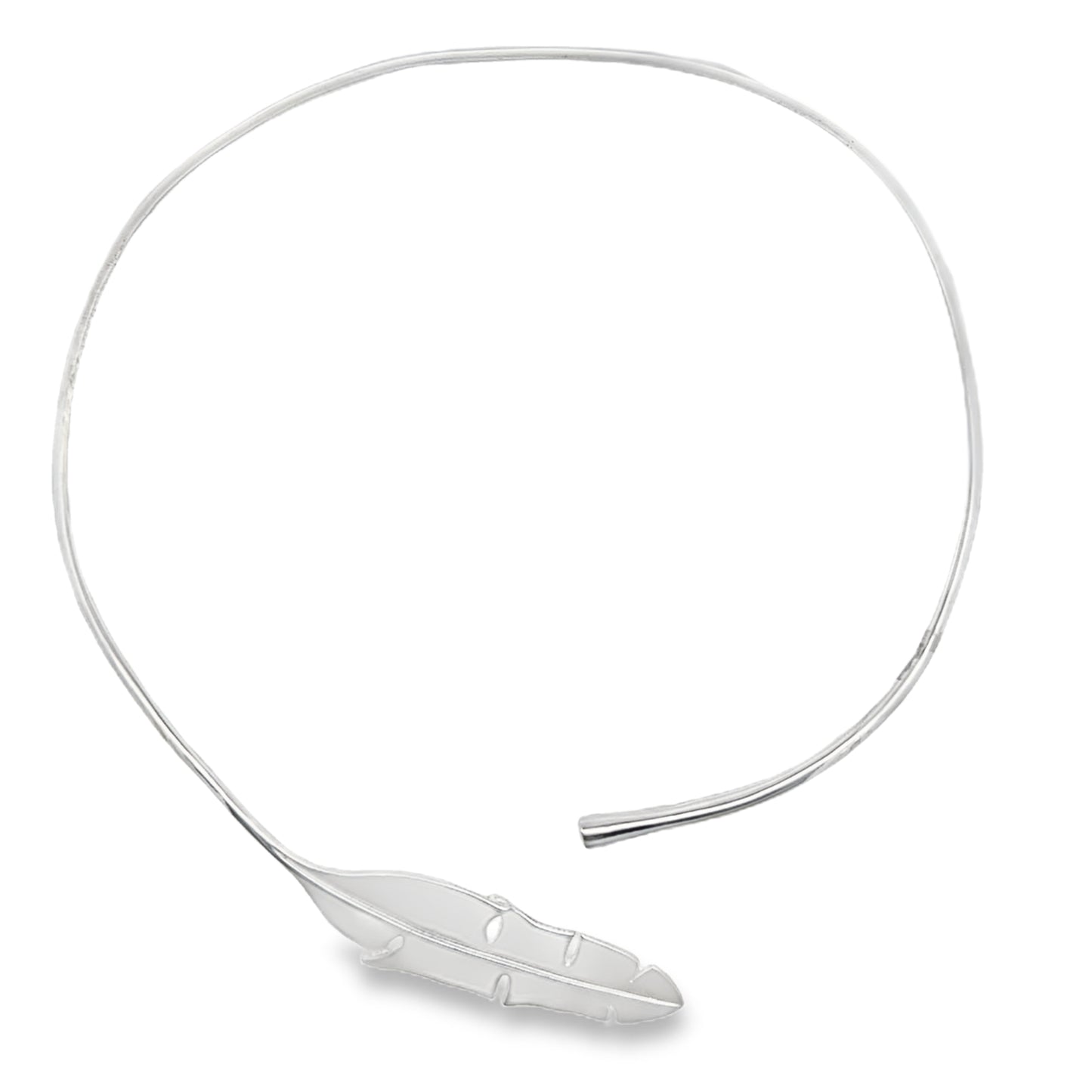 Silver Feather Neck Cuff