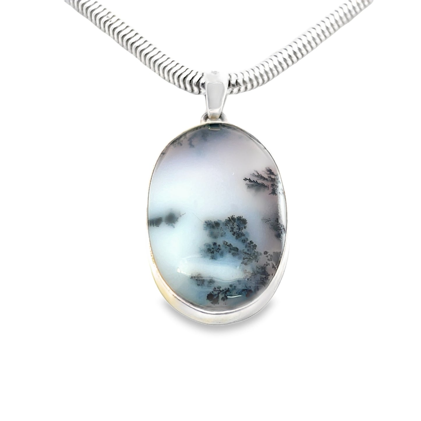 Dendrite Agate Silver Pendant