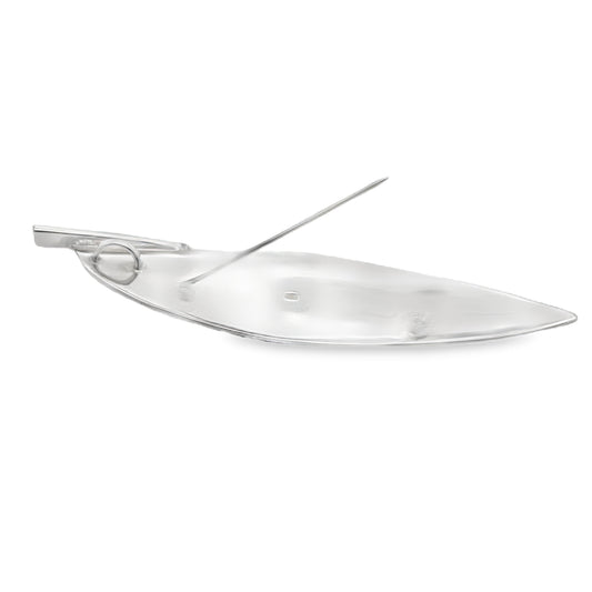 Elegant Silver Leaf Brooch