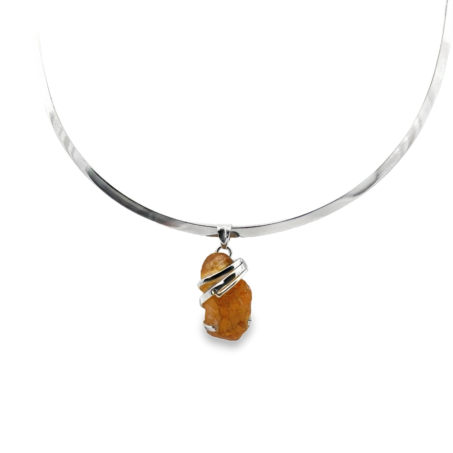 Silver Citrine Pendant.