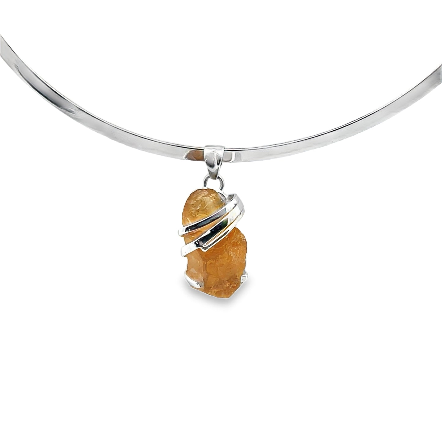 Silver Citrine Pendant.