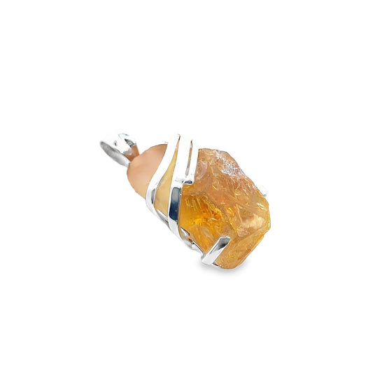 Silver Citrine Pendant.