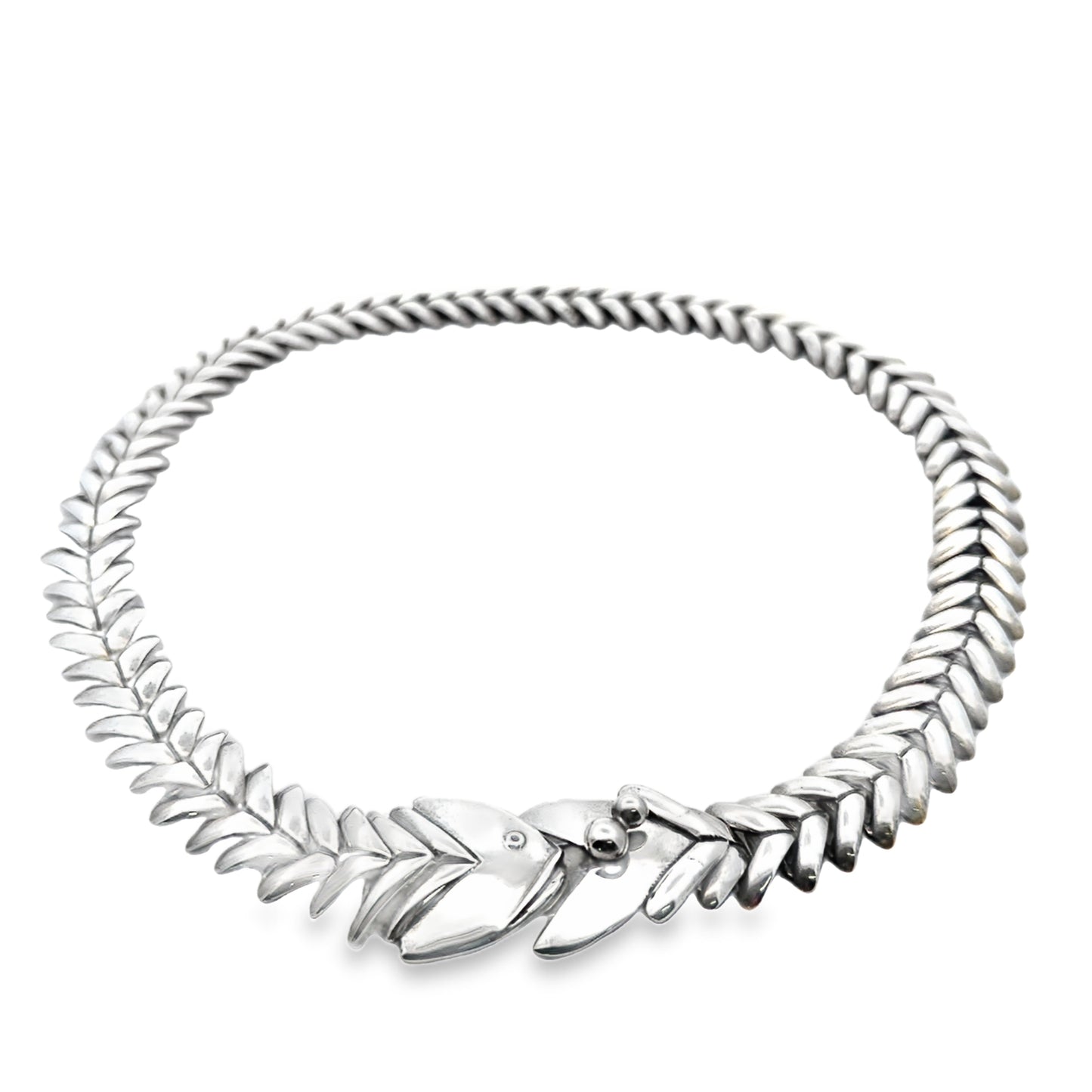 Silver Fish Inspired Necklace