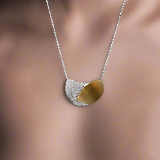 Two-Tone Leaf Pendant