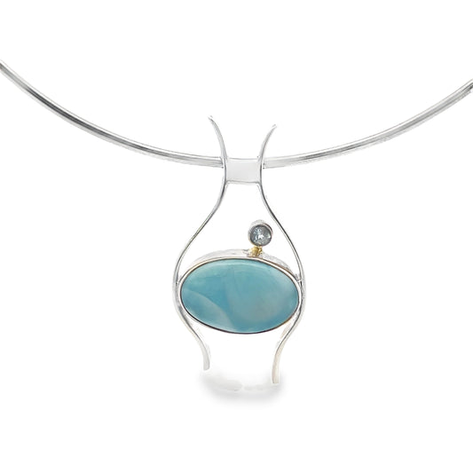 Silver Larimar Pendant