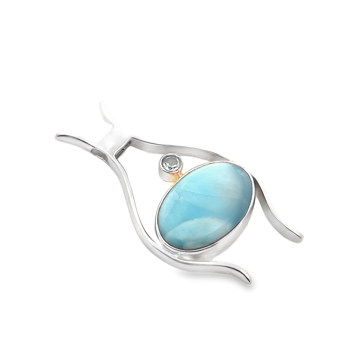 Silver Larimar Pendant