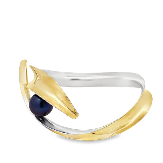 Two Tone Fresh Water Pearl Bangle