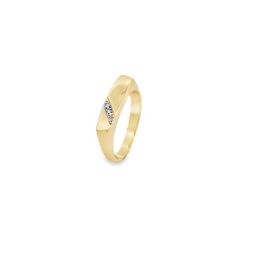9ct Signet Ring with Diamonds