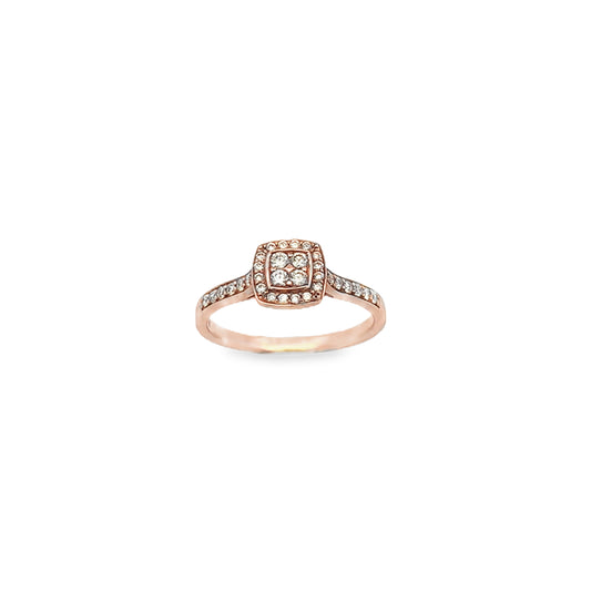 9ct Rose Gold Diamond Ring