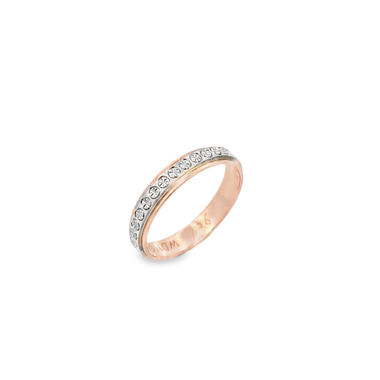 9ct Rose Gold Diamond Band