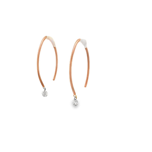 9ct Rose Gold Diamond Earrings