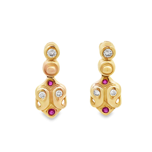 18ct Diamond and Ruby Studs