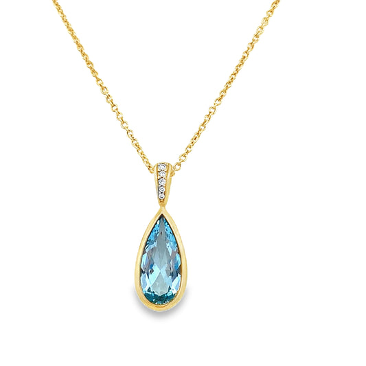 9ct Topaz and Diamond Pendant