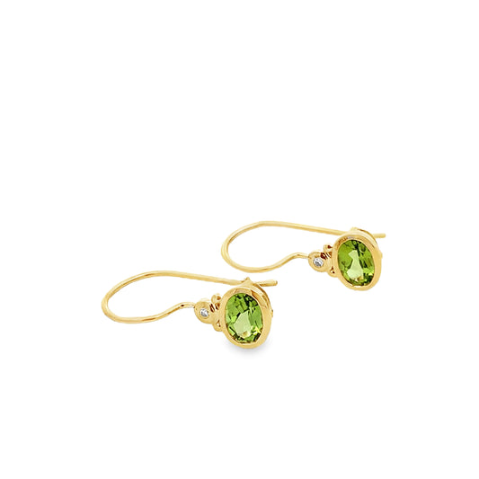 9ct Peridot and Diamond Earrings