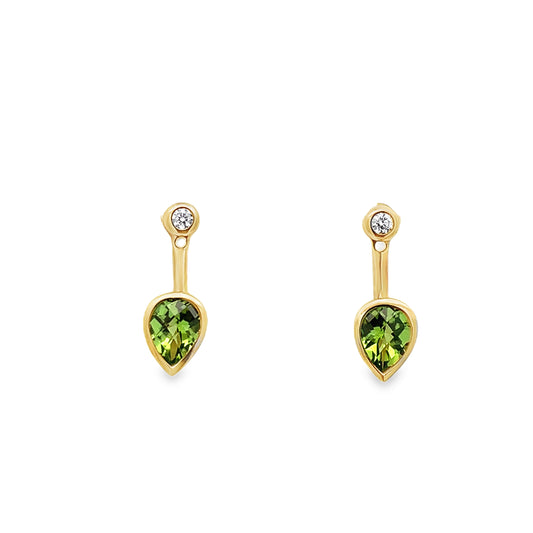9ct Peridot and Diamond Earrings