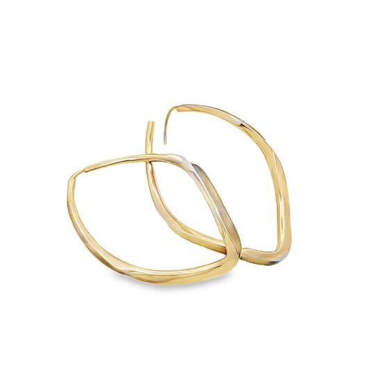 Sterling Silver and 14ct Gold Plated Twisted Hoopd