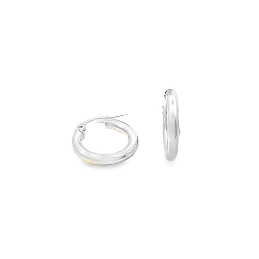 9ct White Gold Hoops
