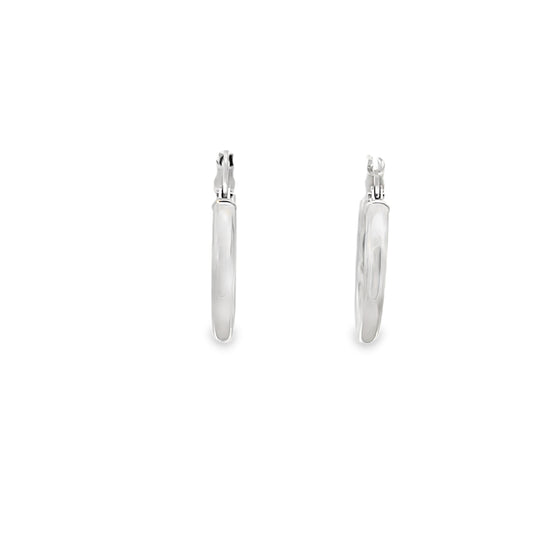 9K White Gold Hoops