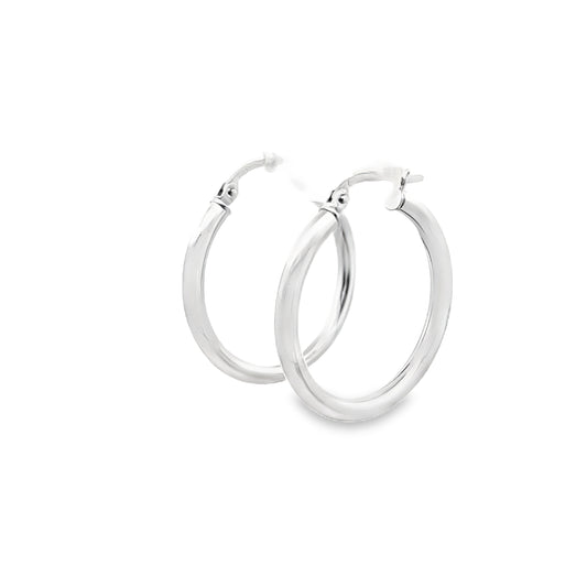 9ct White Gold Hoops