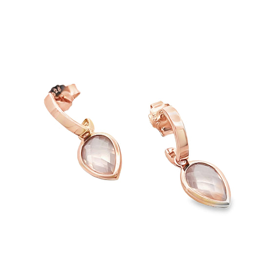 Silver Rose Quartz Studs